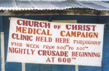 clinic and crusade sign