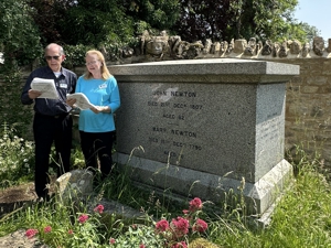 singing at John Newton's grave
